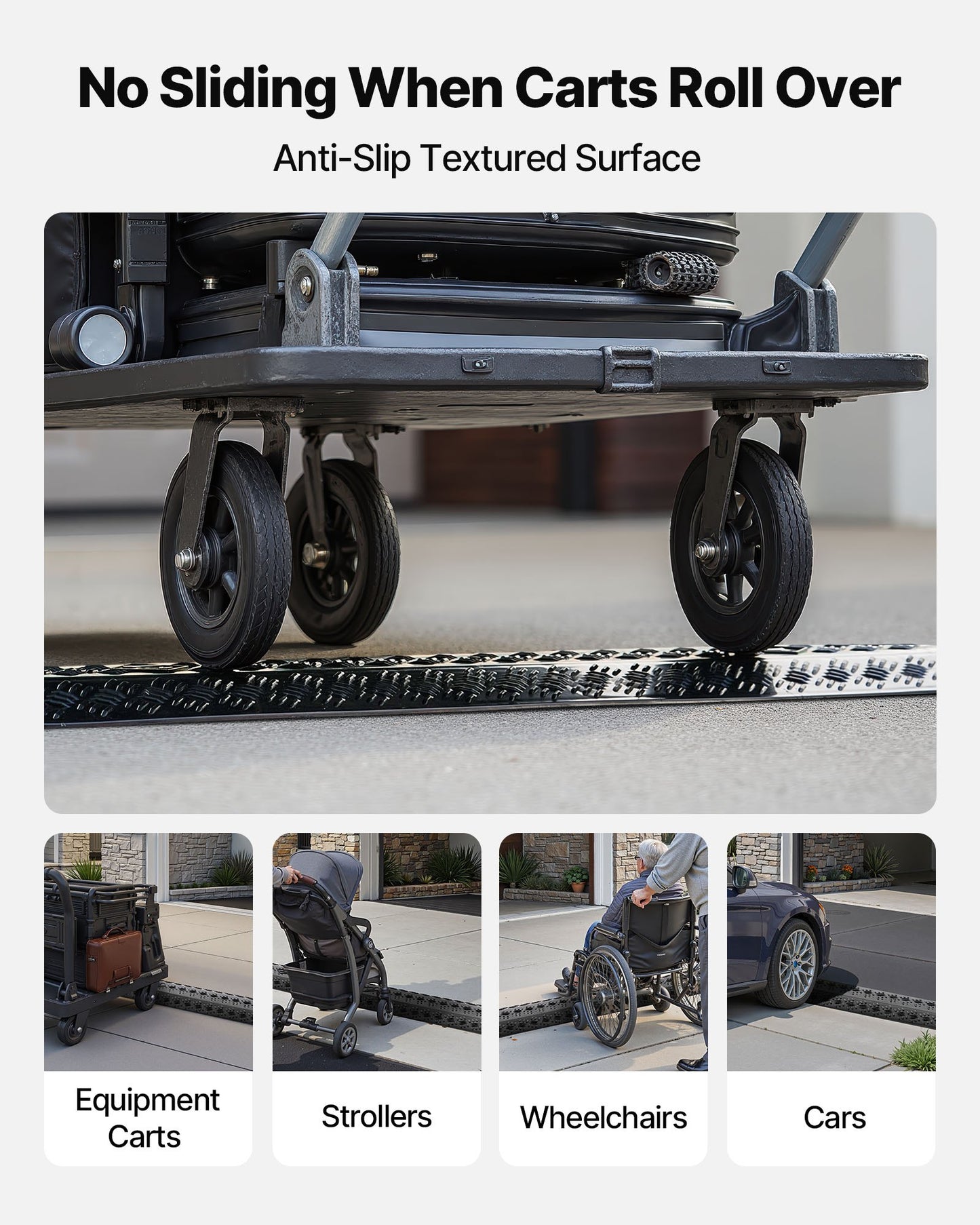 Drop Over Cable Cover, 7,938 kg/Axle Load Capacity, Heavy Duty Cable Hose Protector Ramp, Floor Cord Cover, for High Walking Traffic Areas, Indoor, Outdoor, Home, Office, Warehouse, 3 Pack