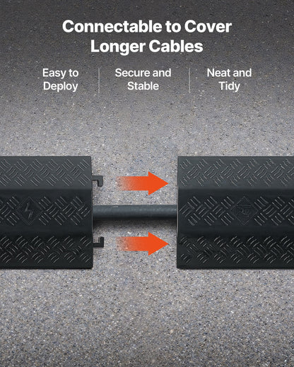 Drop Over Cable Cover, 7,938 kg/Axle Load Capacity, Heavy Duty Cable Hose Protector Ramp, Floor Cord Cover, for High Walking Traffic Areas, Indoor, Outdoor, Home, Office, Warehouse, 3 Pack