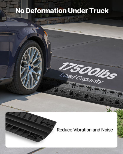Drop Over Cable Cover, 7,938 kg/Axle Load Capacity, Heavy Duty Cable Hose Protector Ramp, Floor Cord Protector Cover, for High Walking Traffic Areas, Indoor, Home, Office, Warehouse, 2 Pack