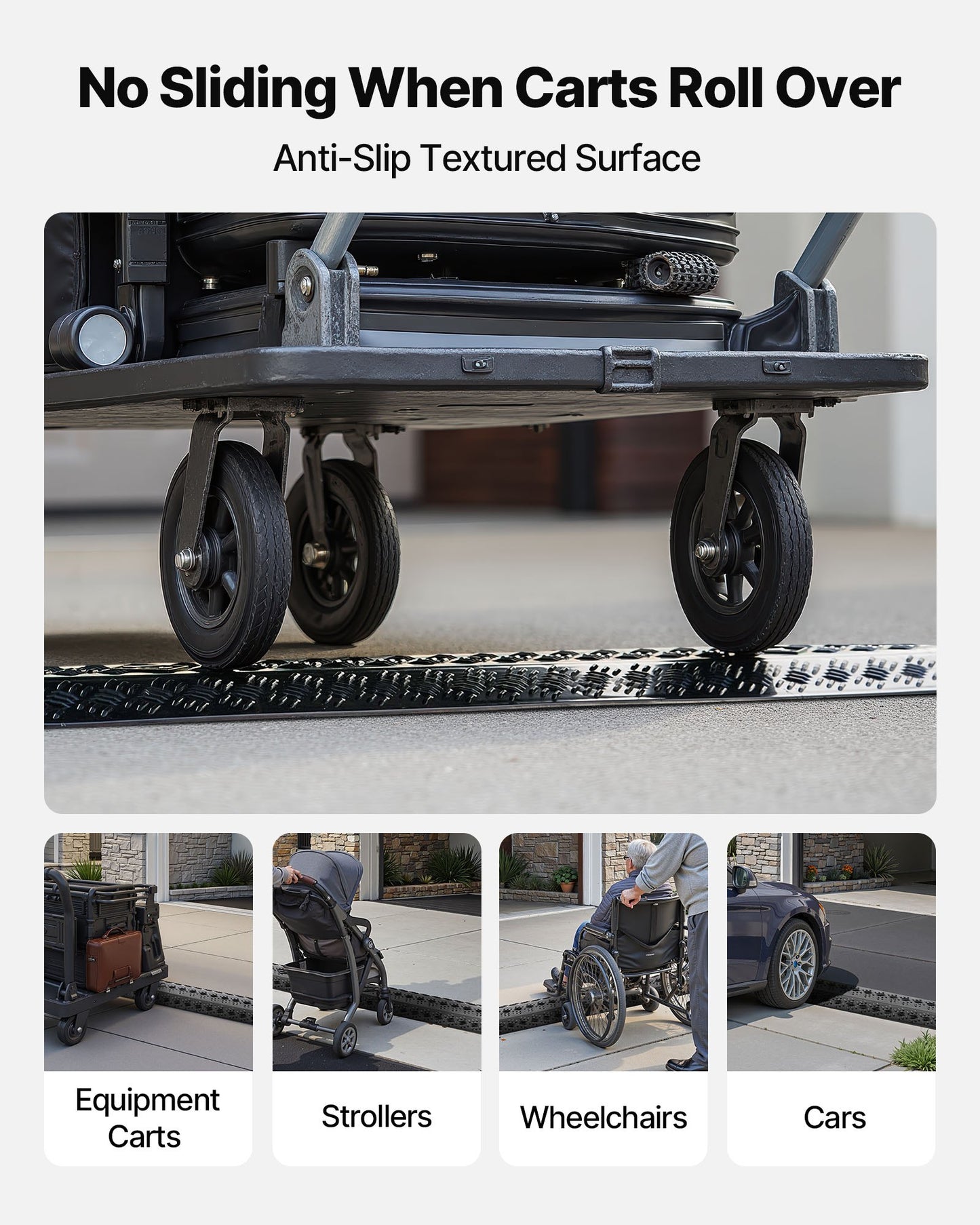 Drop Over Cable Cover, 7,938 kg/Axle Load Capacity, Heavy Duty Cable Hose Protector Ramp, Floor Cord Protector Cover, for High Walking Traffic Areas, Indoor, Home, Office, Warehouse, 2 Pack