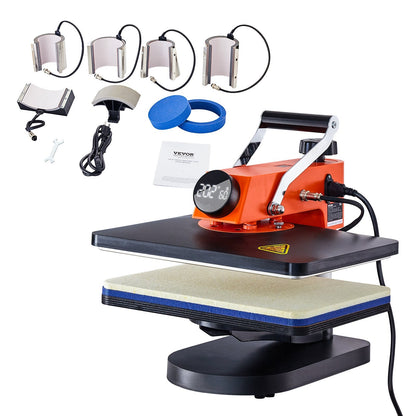 8-in-1 Heat Press Machine for T-Shirt, Plate, Mug & Cup, 30x38cm, 12.3 kg