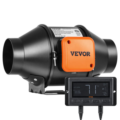 102mm Quiet Inline Duct Fan with Temp & Humidity Controller for Ventilation