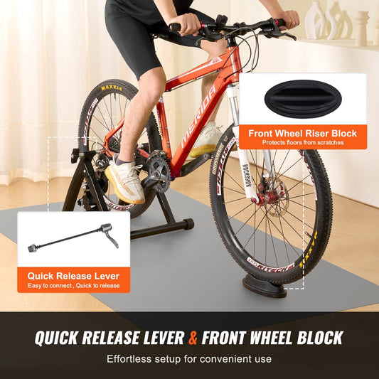 Magnetic Indoor Bike Trainer Stand for 0.66-0.74m Wheels, Quiet & Portable Design