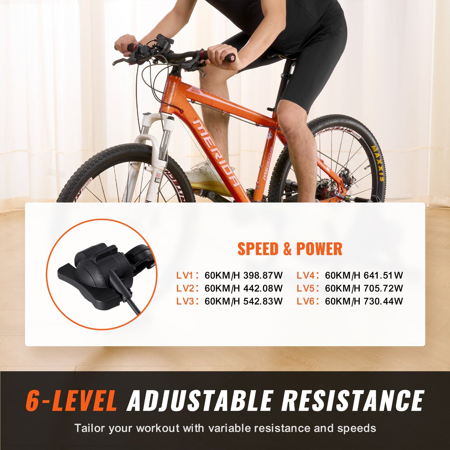 VEVOR Bike Trainer Stand, Magnetic Stationary Bike Stand for 26"-29" Wheels, 6 Resistance