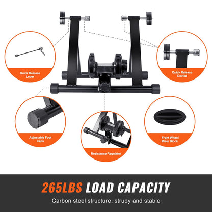 Magnetic Bike Trainer Stand for 0.66-0.74m Wheels, Foldable & Quiet Operation