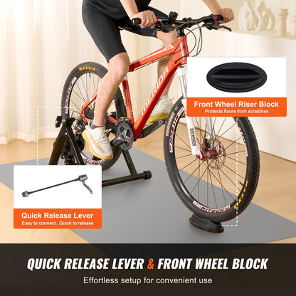 VEVOR Bike Trainer Stand, Magnetic Stationary Bike Stand for 26"-29" Wheels, Low