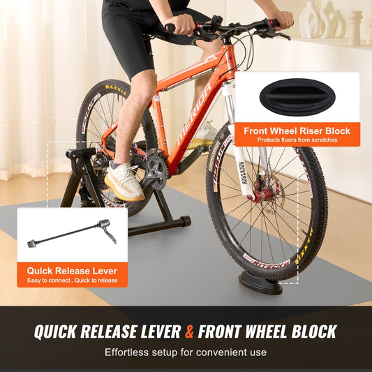 Fluid Bike Trainer Stand for 0.66-0.74m Wheels, Quiet & Portable Design