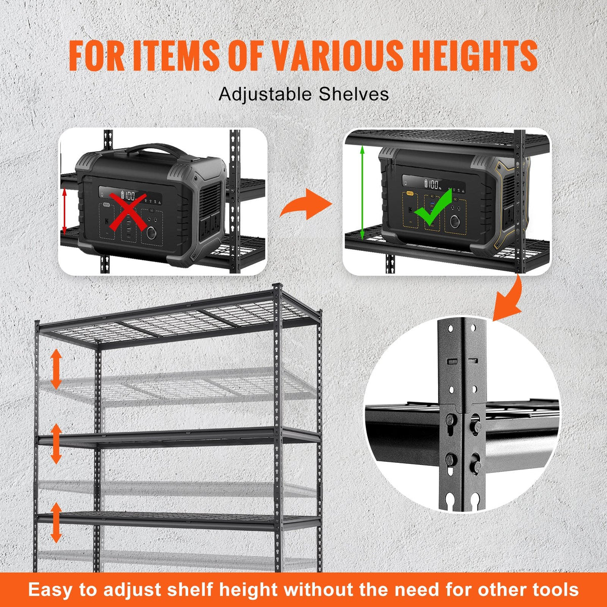 Heavy-duty shelving unit can split into two separate racks for flexible storage arrangements