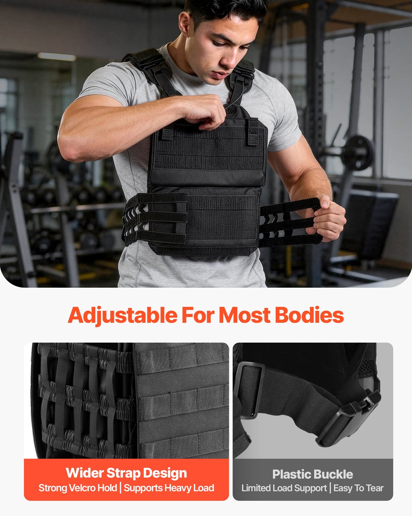 Weighted Vest, Body Weight Vest with Shoulder Pad, and Reflective Stripe, Exercise Set for Men Women, Workout Equipment for  Strength Training, Running, Jogging, Fitness, Muscle Building