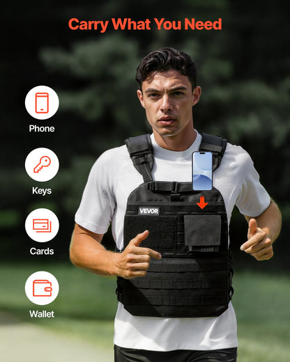 Weighted Vest, Body Weight Vest with Shoulder Pad, and Reflective Stripe, Exercise Set for Men Women, Workout Equipment for  Strength Training, Running, Jogging, Fitness, Muscle Building