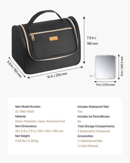 Wearable Breast Pump Bag, Breast Feeding Bag with Waterproof Mat, Fits for M5/M6, Pumping Accessories & Breastmilk Storage, Portable Pump Carrying Case for Work, Travel & Family Use, Black