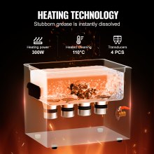10L Ultrasonic Cleaner with Heater, Timer & Basket, Stainless Steel, 6 kg
