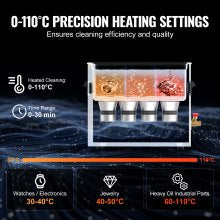 10L Ultrasonic Cleaner with Heater, Timer & Basket, Stainless Steel, 6 kg