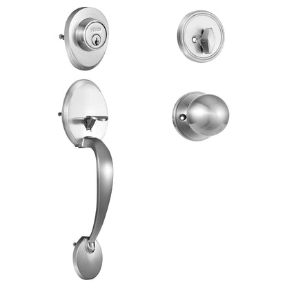 VEVOR Front Door Handle and Deadbolt Set, Satin Nickel Front Door Lock Set with