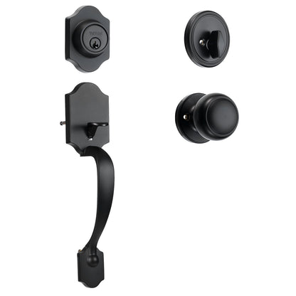 VEVOR Front Door Handle and Deadbolt Set, Matte Black Front Door Lock Set with Interior