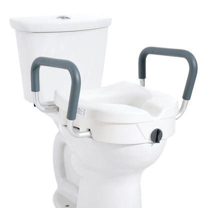 VEVOR Raised Toilet Seat, 5" Height Raised, 350 lbs Weight Capacity, for Round and