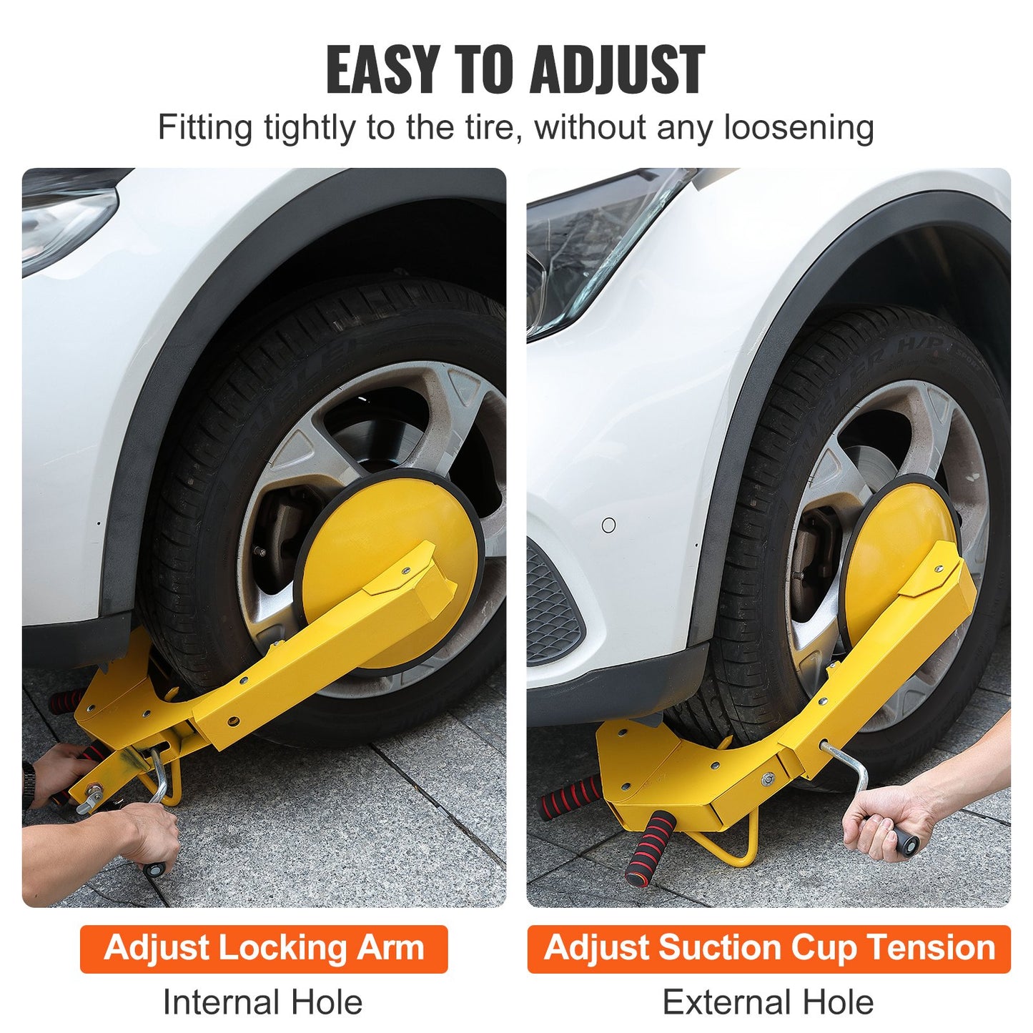 VEVOR Wheel Lock Clamp, 2-Pack Trailer Wheel Lock, Heavy-Duty Anti Theft Tire Lock,
