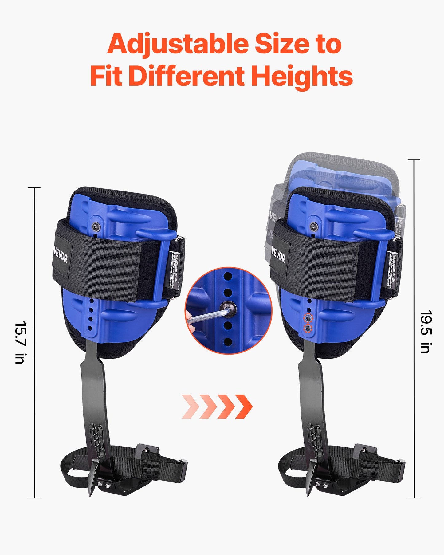 Tree Climbing Spikes Set, Height-Adjustable Tree Climbing Gear with Straps & Harness, 159 kg Load Capacity, Heavy Duty Steel Climb Spurs Arborist Equipment for Fruit Picking Hunting