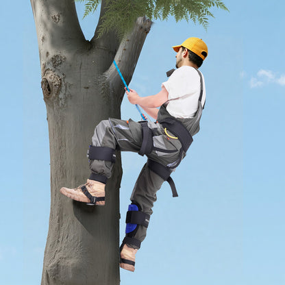 Tree Climbing Spikes Set, Height-Adjustable Tree Climbing Gear with Straps & Harness, 159 kg Load Capacity, Heavy Duty Steel Climb Spurs Arborist Equipment for Fruit Picking Hunting
