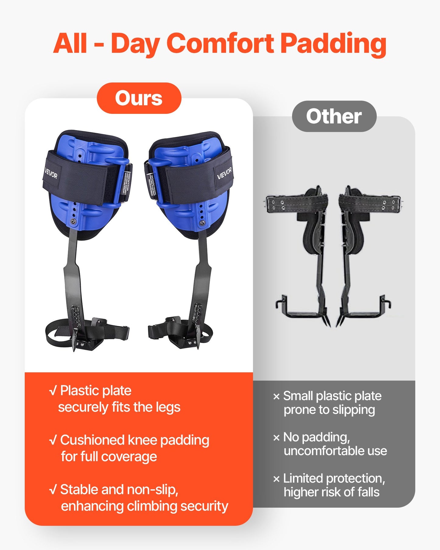Tree Climbing Spikes Set, Height-Adjustable Tree Climbing Gear with Straps & Waist Harness, 159 kg Load Capacity, Heavy Duty Steel Climb Spurs Arborist Equipment for Fruit Picking Hunting