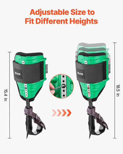 Tree Climbing Spikes Set, Height-Adjustable Tree Climbing Gear with Straps & Spike Protectors, 159 kg Load Capacity, Heavy Duty Steel Climb Spurs Arborist Equipment for Fruit Picking Hunting