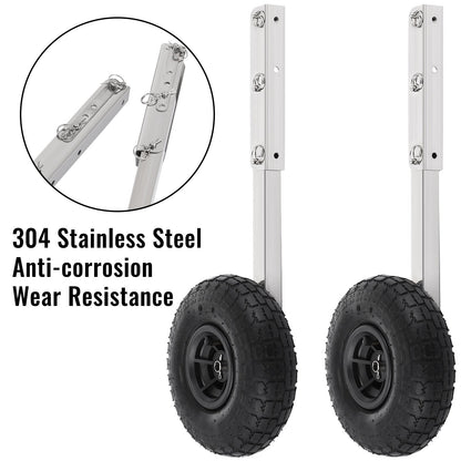 Stainless Steel Boat Launch Wheels, 140 kg Capacity, Easy-Install, 2-Pack