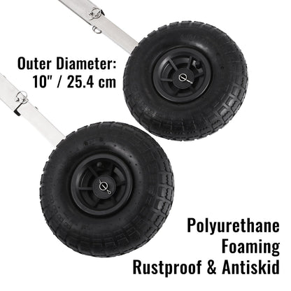 Stainless Steel Boat Launch Wheels, 140 kg Capacity, Easy-Install, 2-Pack