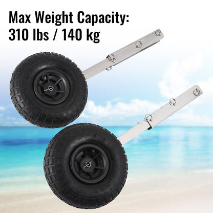 Stainless Steel Boat Launch Wheels, 140 kg Capacity, Easy-Install, 2-Pack
