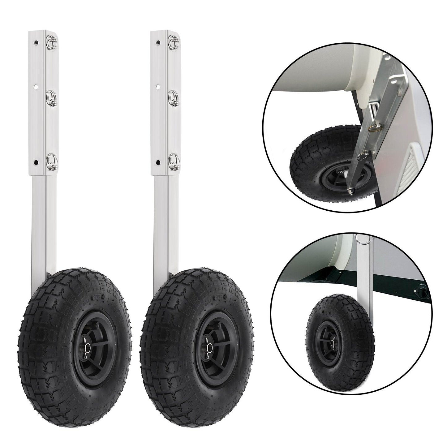 Stainless Steel Boat Launch Wheels, 140 kg Capacity, Easy-Install, 2-Pack
