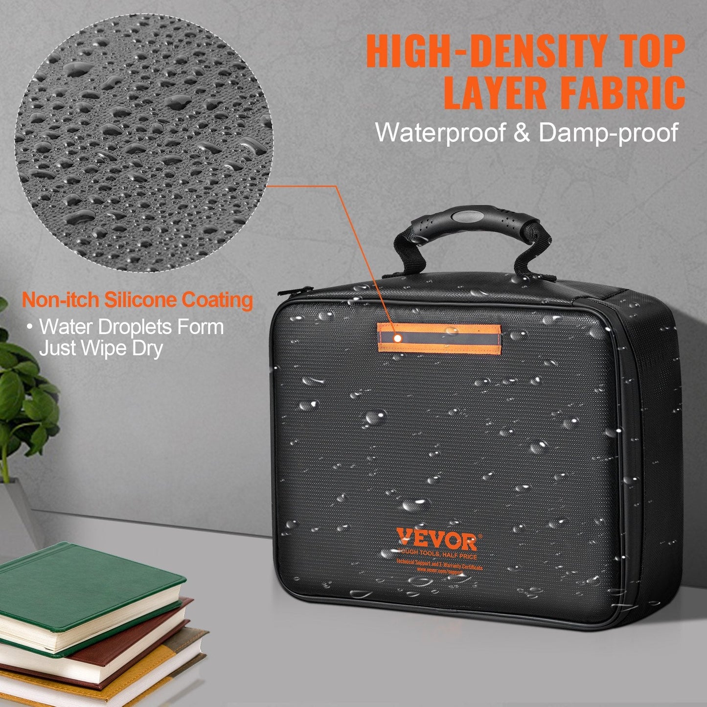 Fireproof & Waterproof Document Box with Lock - 3-Layer Storage, 2000°C Protection