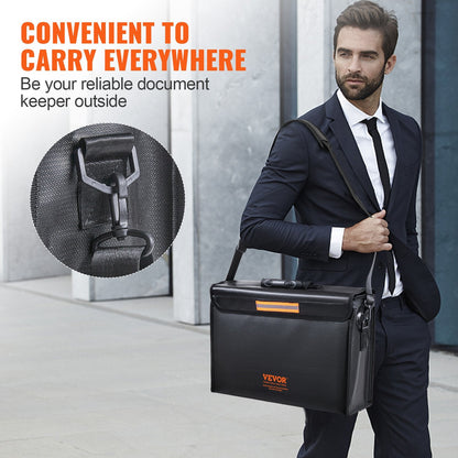 Fireproof & Waterproof Document Storage Box with 2000°C Protection, 0.39m x 0.32m x 0.36m