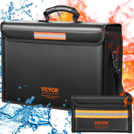 VEVOR Fireproof Document Box, Fireproof Document Bag with 2000℉, 3-layer Folding