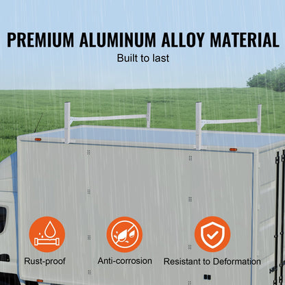 Aluminum Alloy Van Roof Rack, 2 Bars, 181 kg Capacity, Adjustable Length