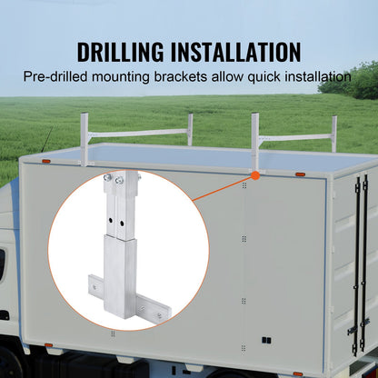 Aluminum Alloy Van Roof Rack, 2 Bars, 181 kg Capacity, Adjustable Length