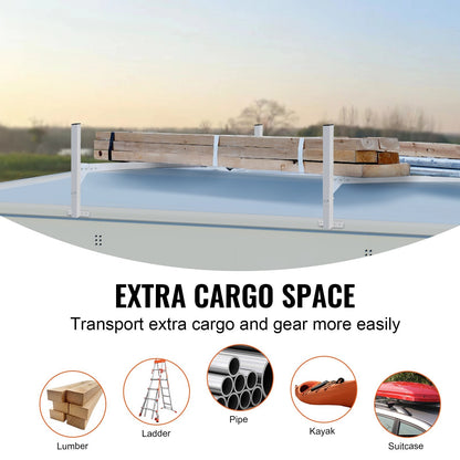 Aluminum Alloy Van Roof Rack, 2 Bars, 181 kg Capacity, Adjustable Length