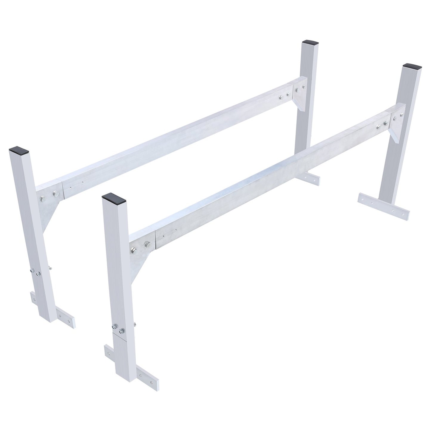 VEVOR Van Roof Ladder Rack, 2 Bars Aluminum Alloy Roof Ladder Racks, 181 kg Capacity