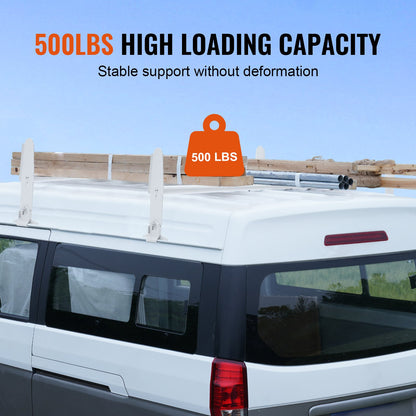 VEVOR 2-Bar Van Roof Ladder Rack Alloy Adjustable 47.2"-78.7" for Full-Size Vans