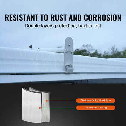 VEVOR Van Roof Ladder Rack, 3 Bars Alloy Steel Roof Racks, 750 LBS Capacity Rain-Gutter