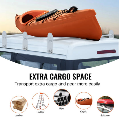 Heavy-Duty Van Roof Rack, 3 Bars, 340 kg Capacity, Adjustable 1-1.9 m Length