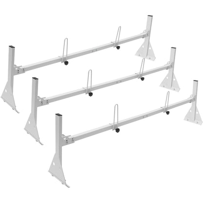 Adjustable 3-Bar Roof Ladder Rack for Full-Size Vans, 340 kg Capacity, Rustproof