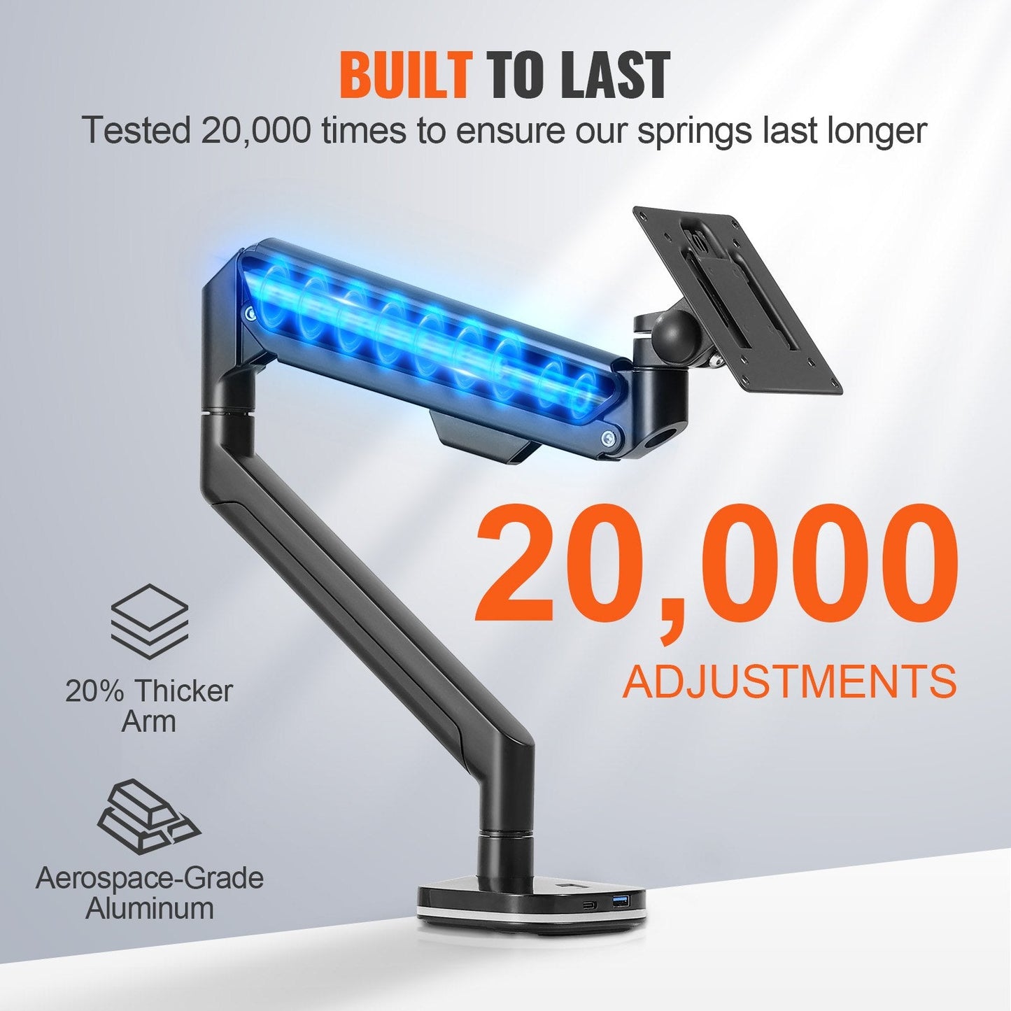 Single Monitor Mount, Adjustable Arm for 33-89 cm Screens, 12 kg Capacity