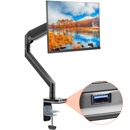 Single Monitor Mount, Adjustable Arm for 33-89 cm Screens, 12 kg Capacity