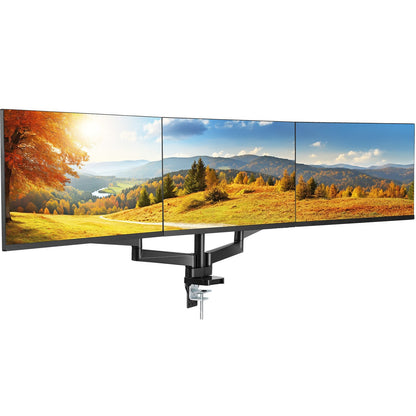 Triple Monitor Mount with Gas Spring Arm, Fits 330-686 mm Screens, 9.1 kg Capacity