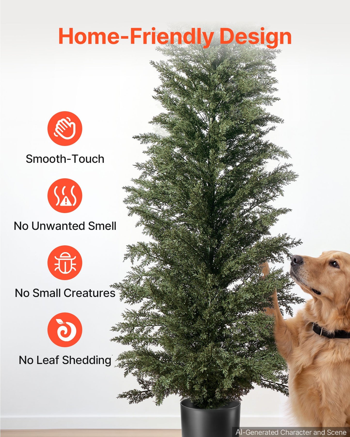 Artificial Topiary Cedar Tree 2438mm Set of 2 with Pot Greenery Decor, Premium PE Fake Trees, Year-Round Indoor & Outdoor Faux Green Plant for Front Door, Entryway, Porch, Balcony, Patio, Garden