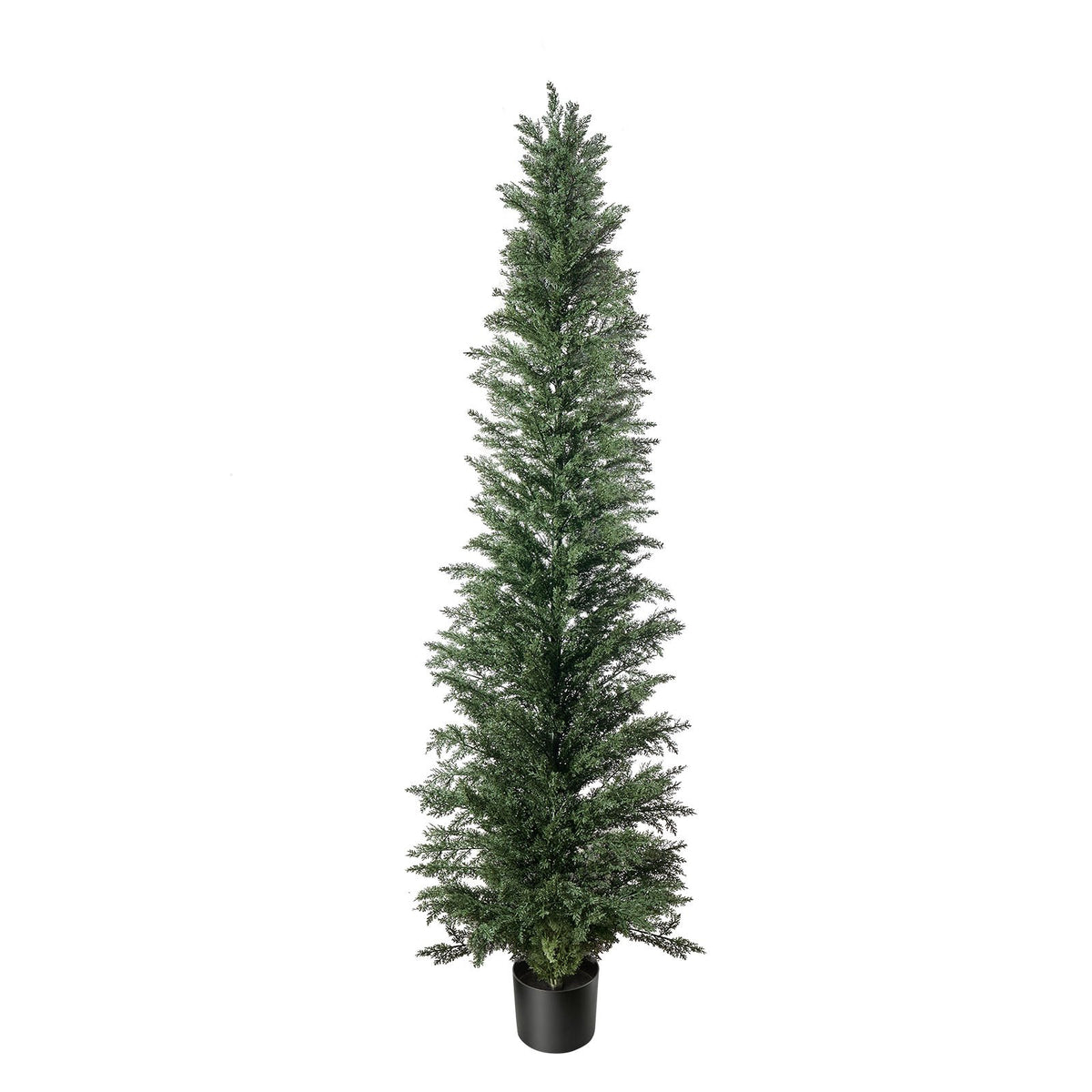 Artificial Topiary Cedar Tree 2438mm Set of 2 with Pot Greenery Decor, Premium PE Fake Trees, Year-Round Indoor & Outdoor Faux Green Plant for Front Door, Entryway, Porch, Balcony, Patio, Garden