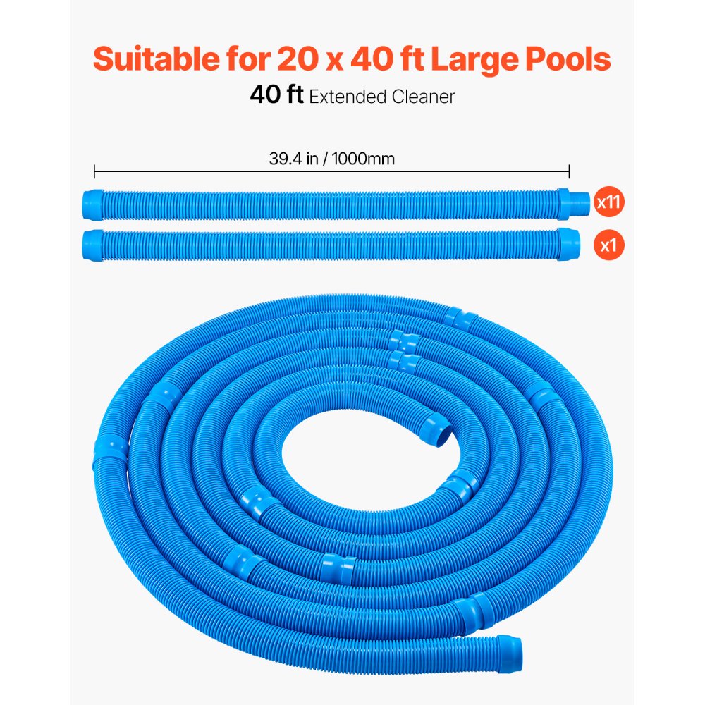 VEVOR Suction Pool Cleaner Vacuum Cleaner 2 Wheels for In/Above-ground Pool