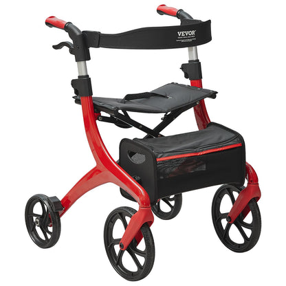 VEVOR Folding Rollator Walker for Seniors and Adults, Lightweight Aluminum Rolling