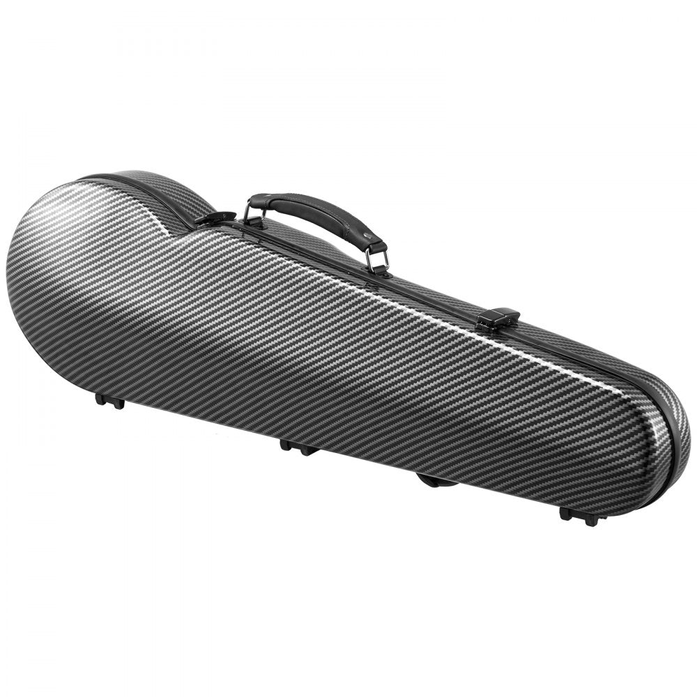 4/4 Full Size Violin Case, Built-in Hygrometer, Lightweight Portable Travel Carrying Bag, with Plush Lining, Dual Shoulder Straps, Anti-Scratch, Professional Triangular Shape, for Violin, Black