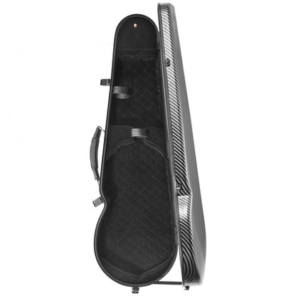 4/4 Full Size Violin Case, Built-in Hygrometer, Lightweight Portable Travel Carrying Bag, with Plush Lining, Dual Should