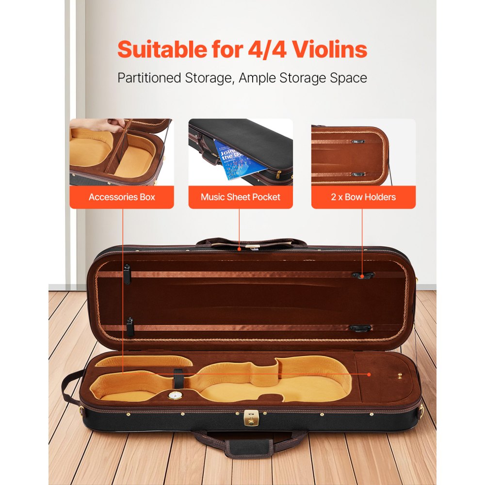 Portable Nylon Fabric 4/4 Full Size Violin Case Anti-Scratch Travel Carrying Bag